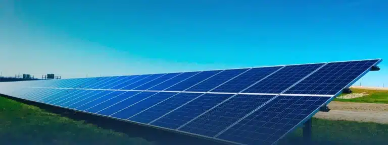 a solar panels on a sunny day